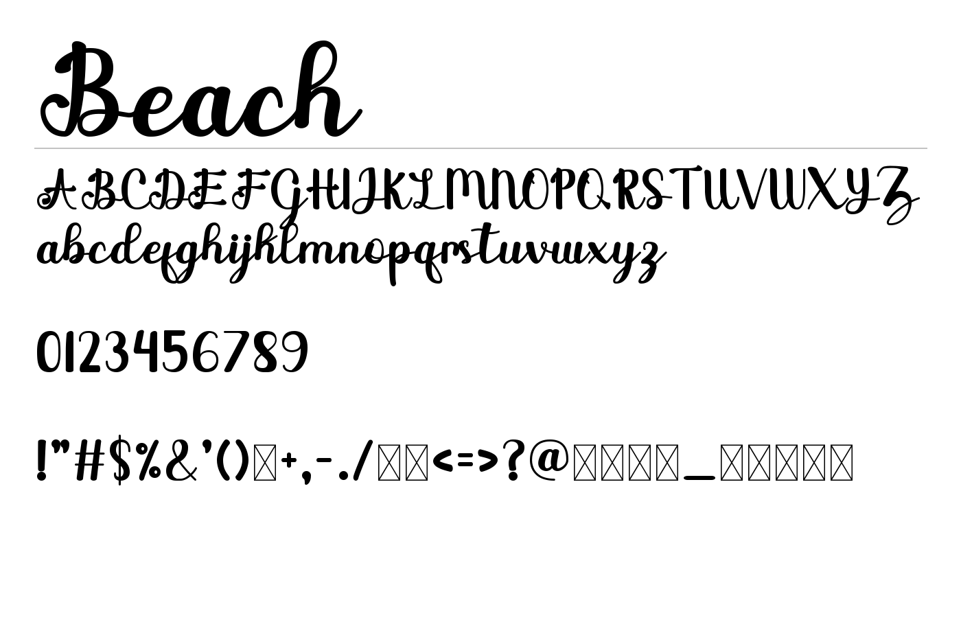 Beach Font preview