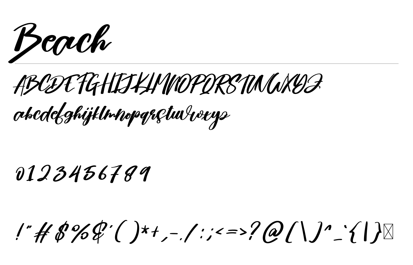 Beach Font preview