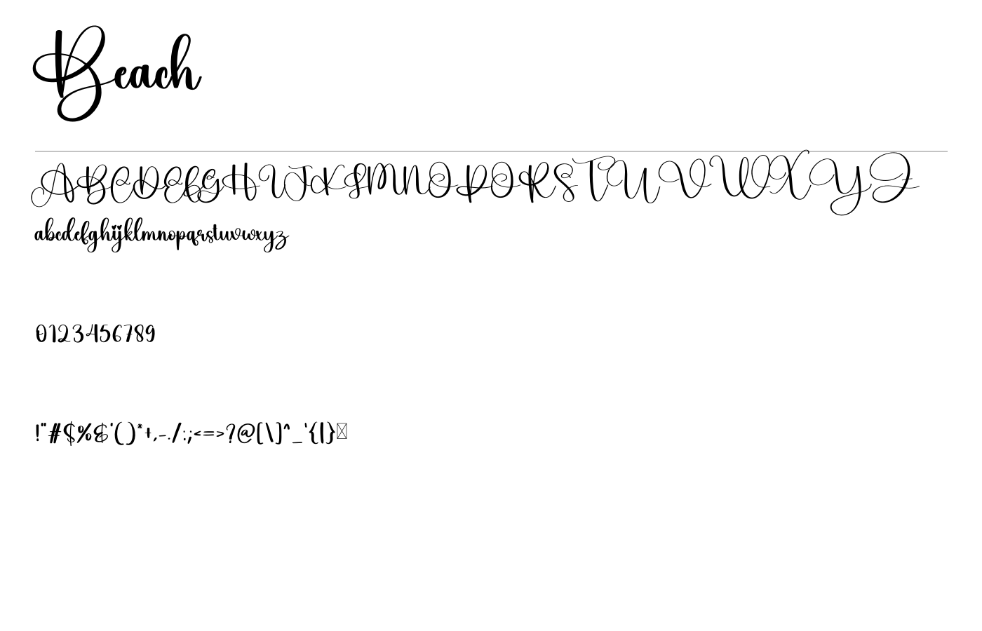 Beach Font preview