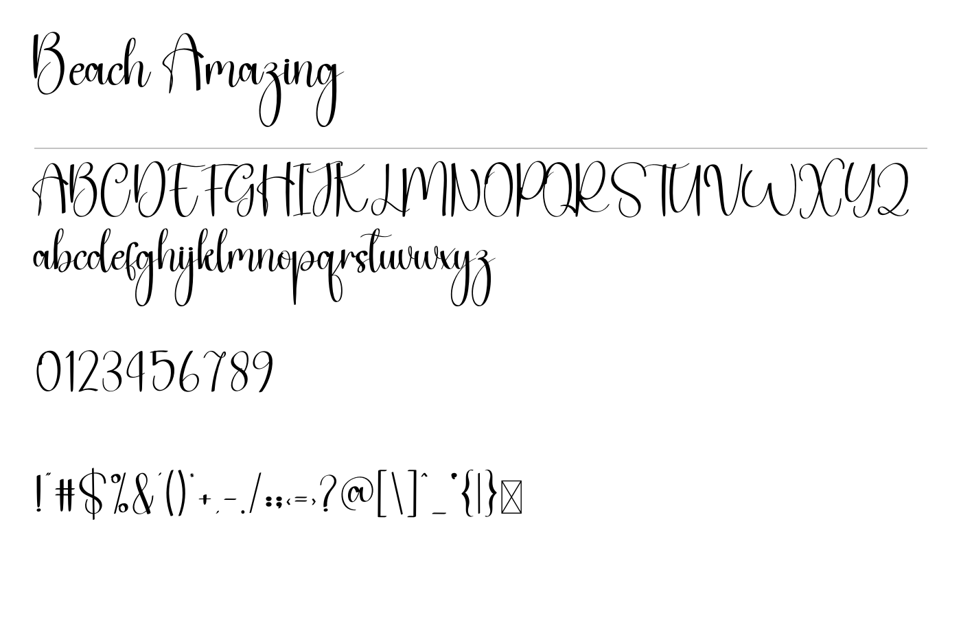 Beach Amazing Font preview