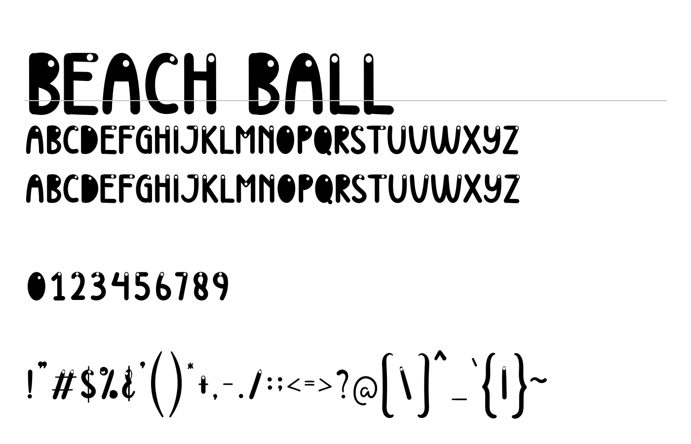 Beach Ball Font preview