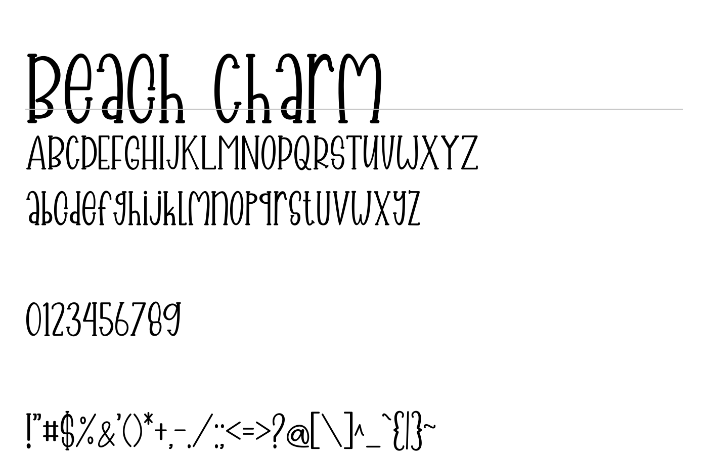 Beach Charm Font preview