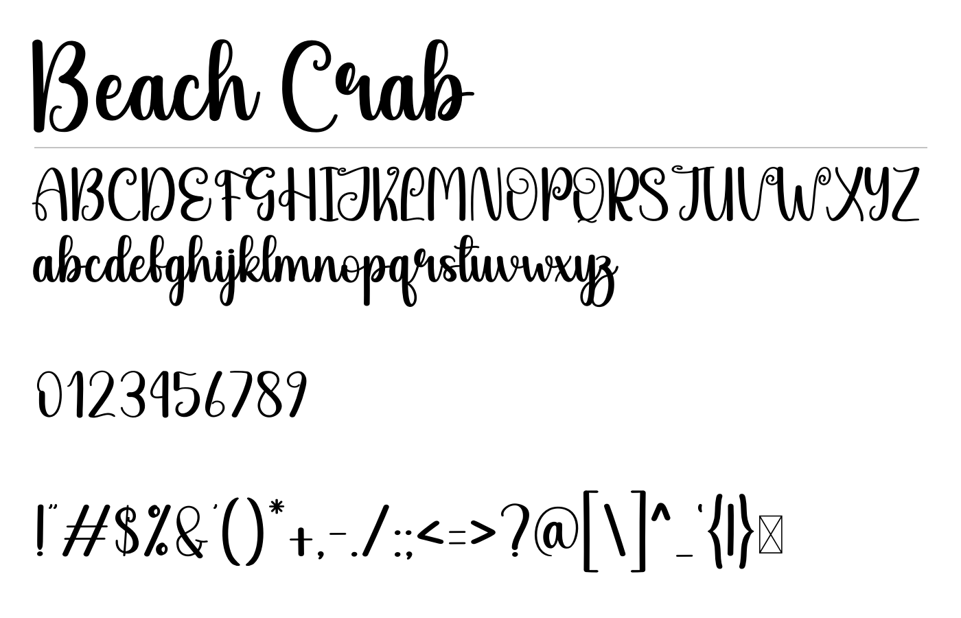 Beach Crab Font preview