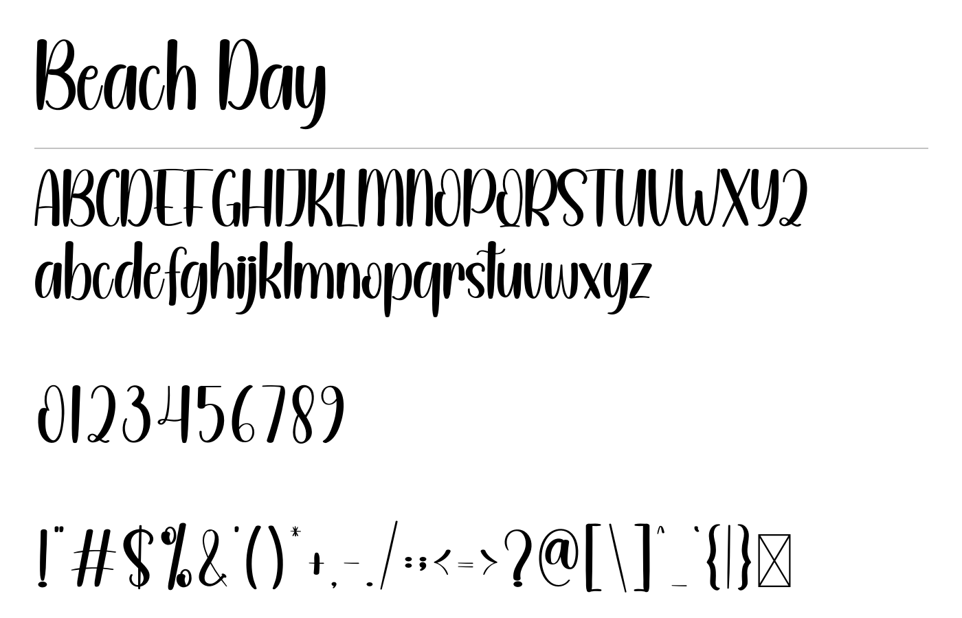 Beach Day Font preview