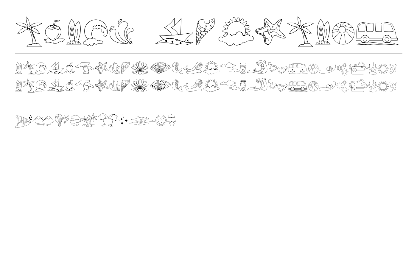 Beach Dingbats Font preview