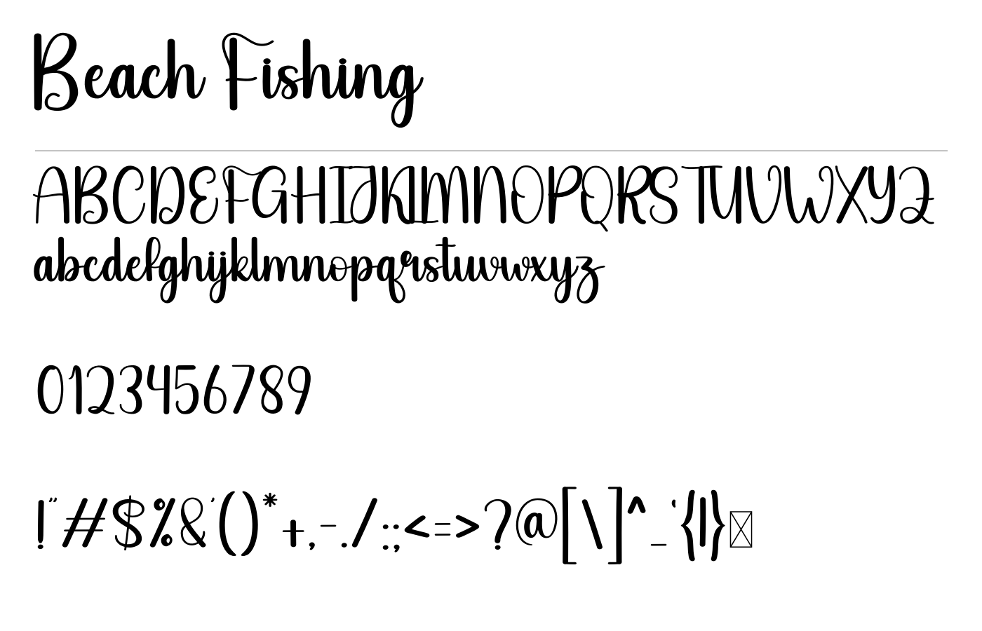 Beach Fishing Font preview