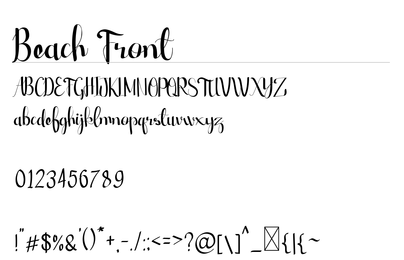 Beach Front Font preview