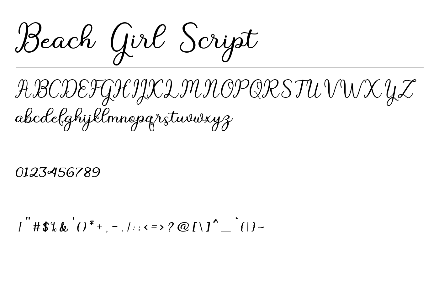 Beach Girl Script Font preview