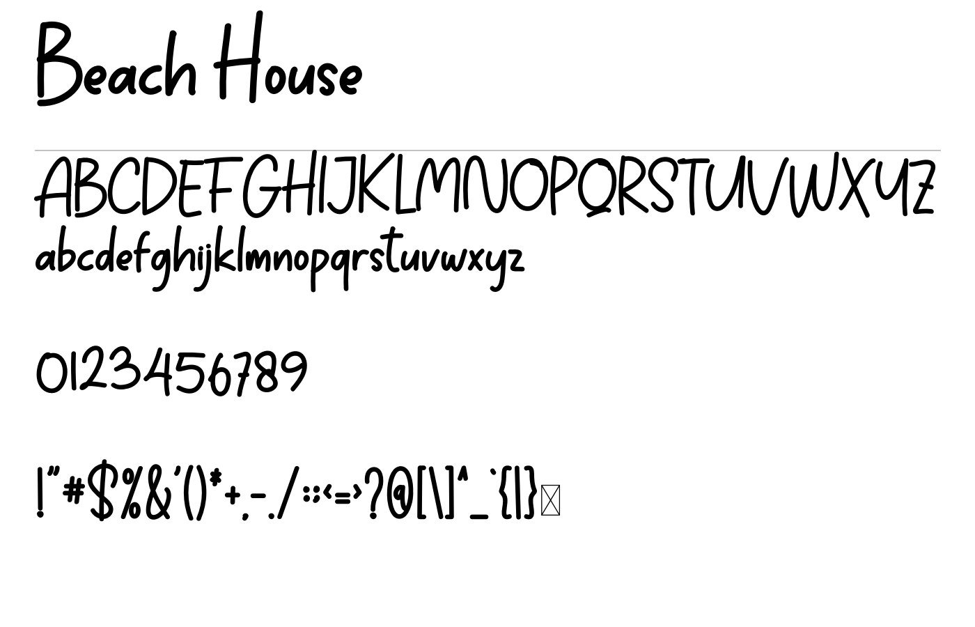 Beach House Font preview