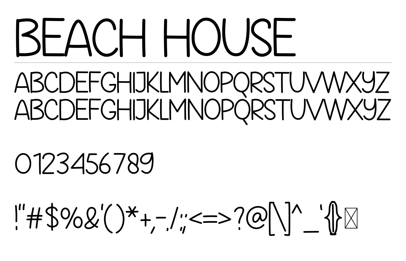 Beach House Font preview