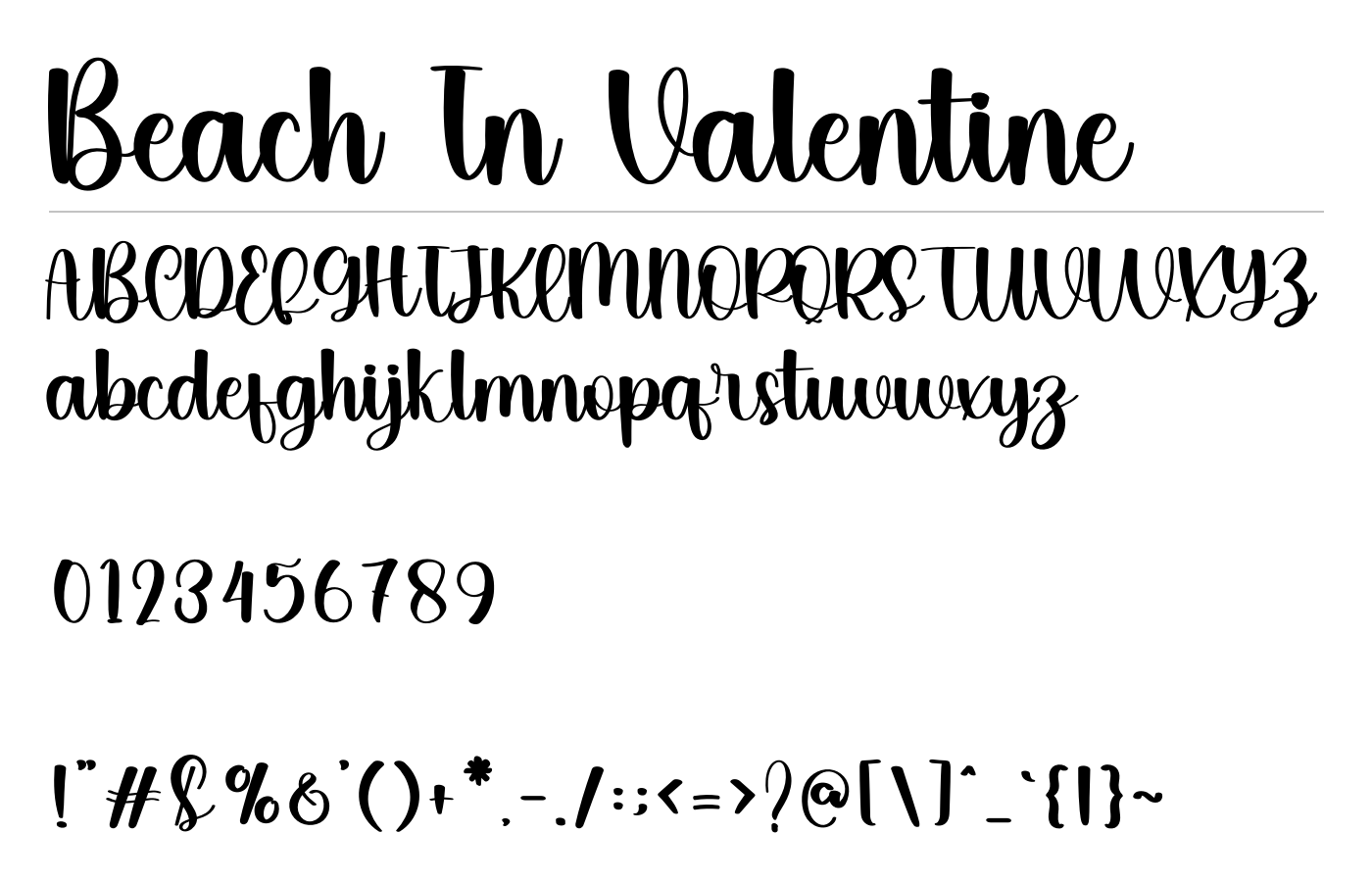 Beach In Valentine Font preview
