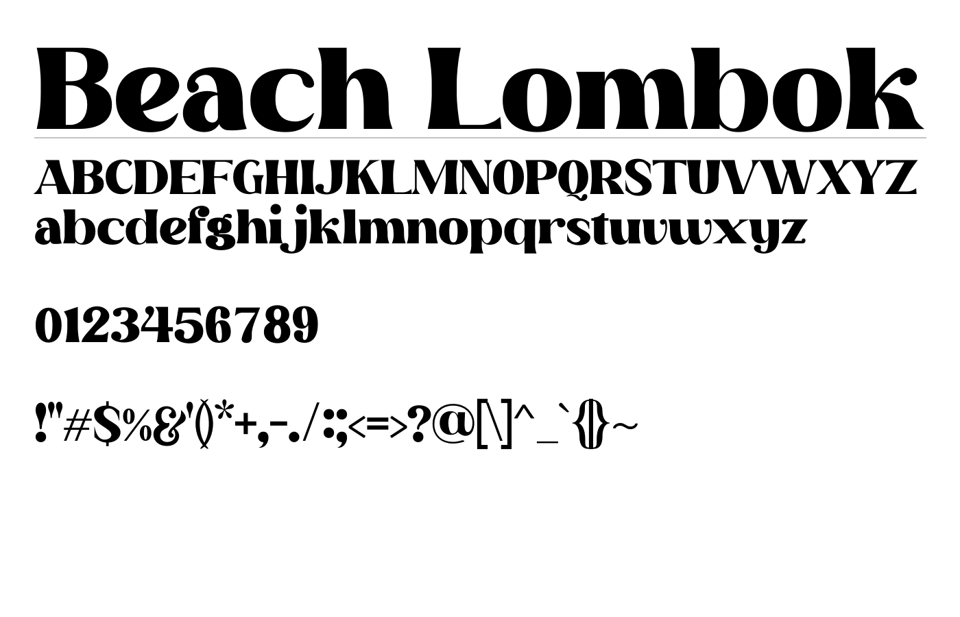 Beach Lombok Font preview