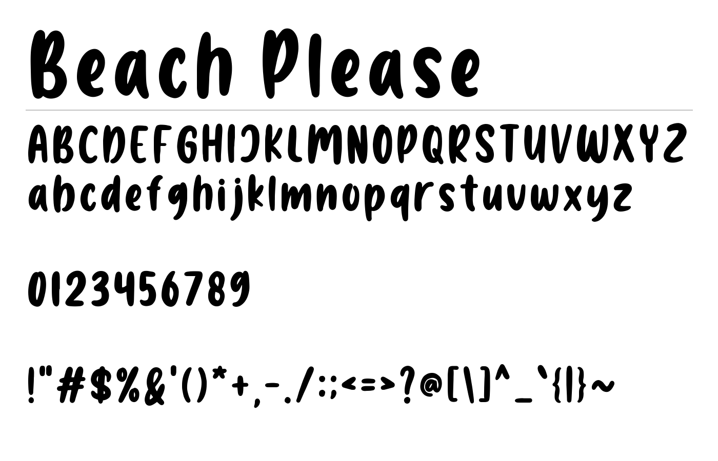 Beach Please Font preview