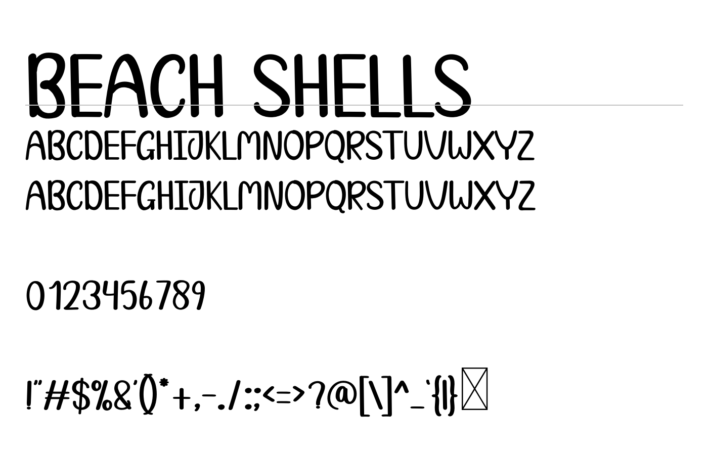Beach Shells Font preview