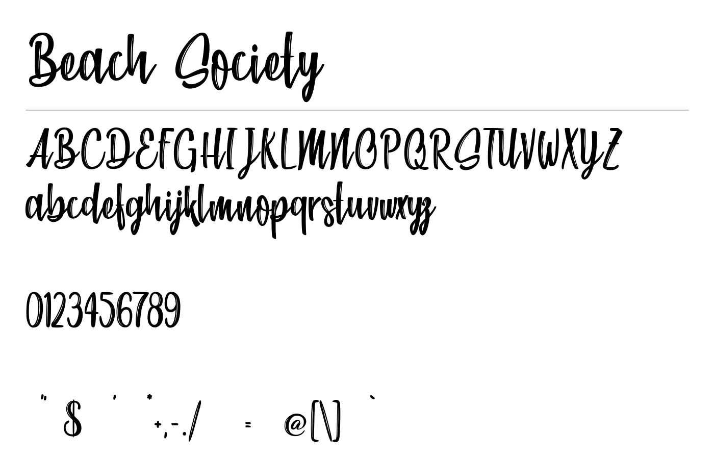 Beach Society Font preview