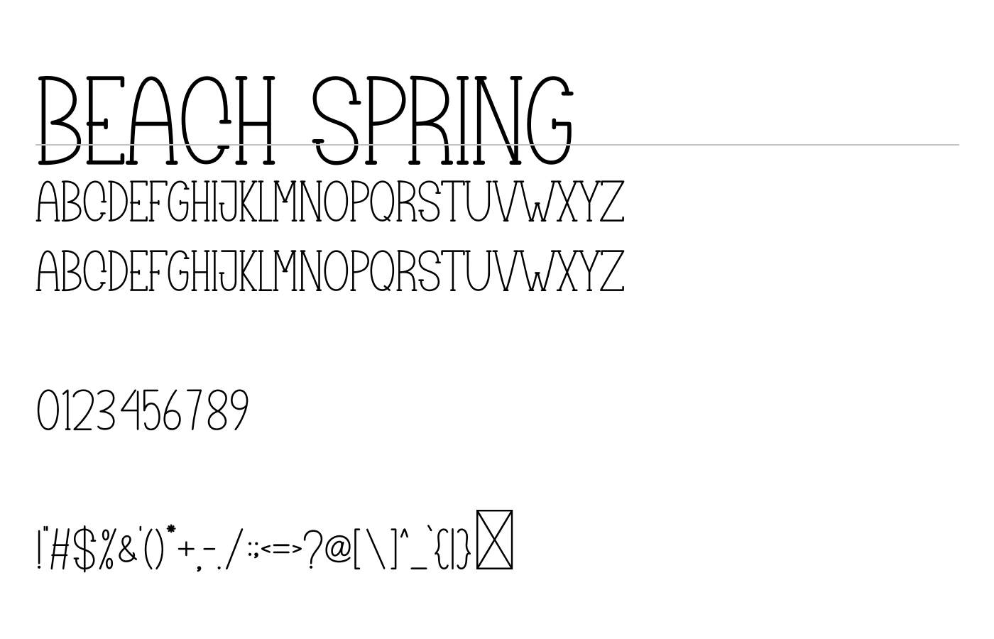 Beach Spring Font preview