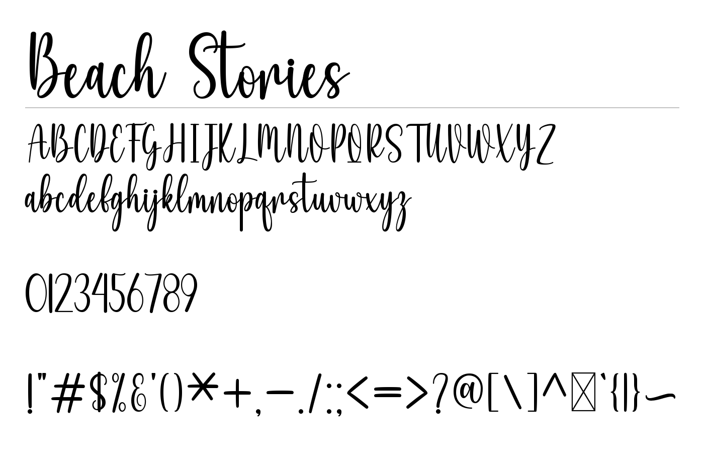 Beach Stories Font preview