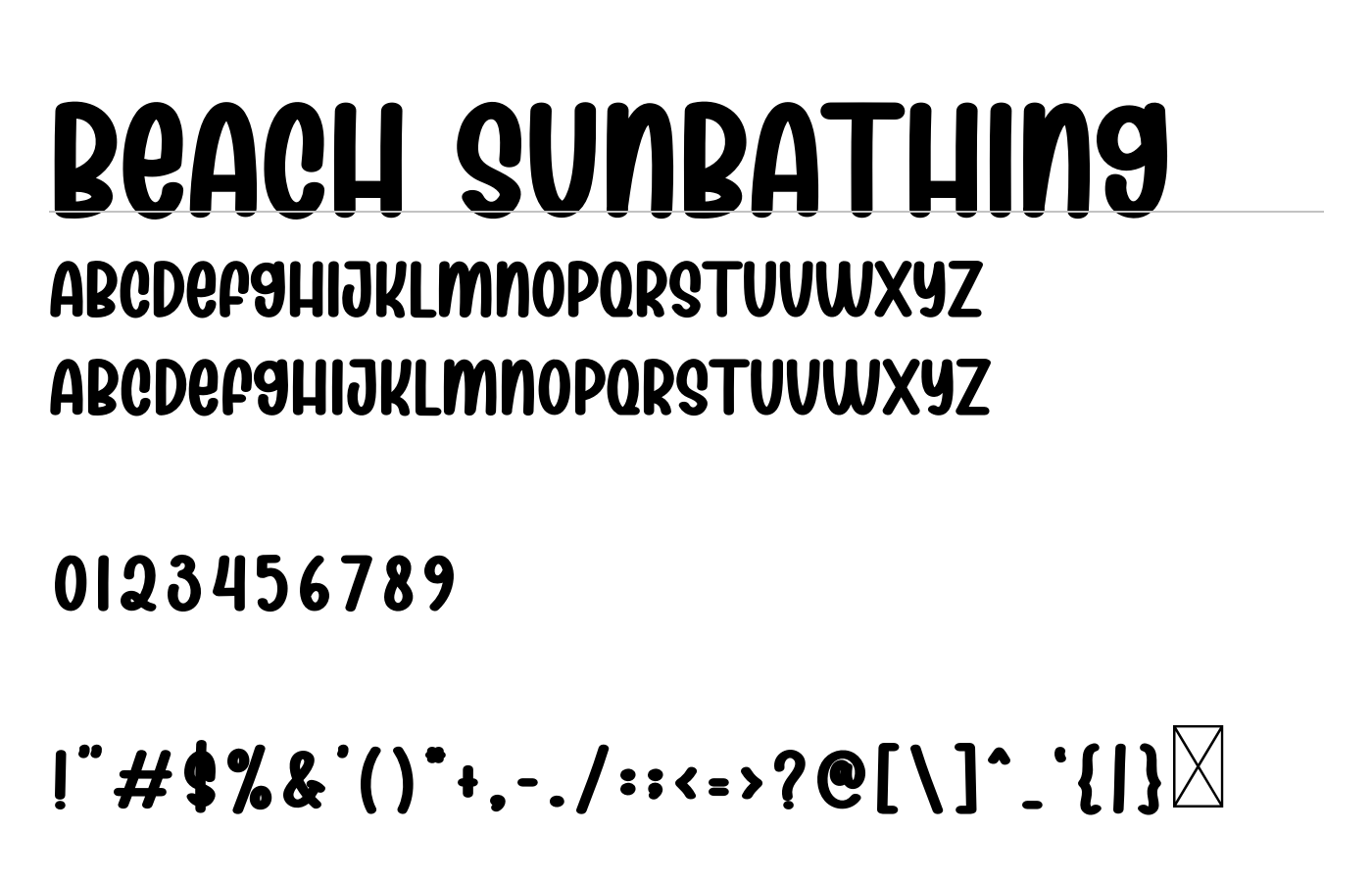 Beach Sunbathing Font preview