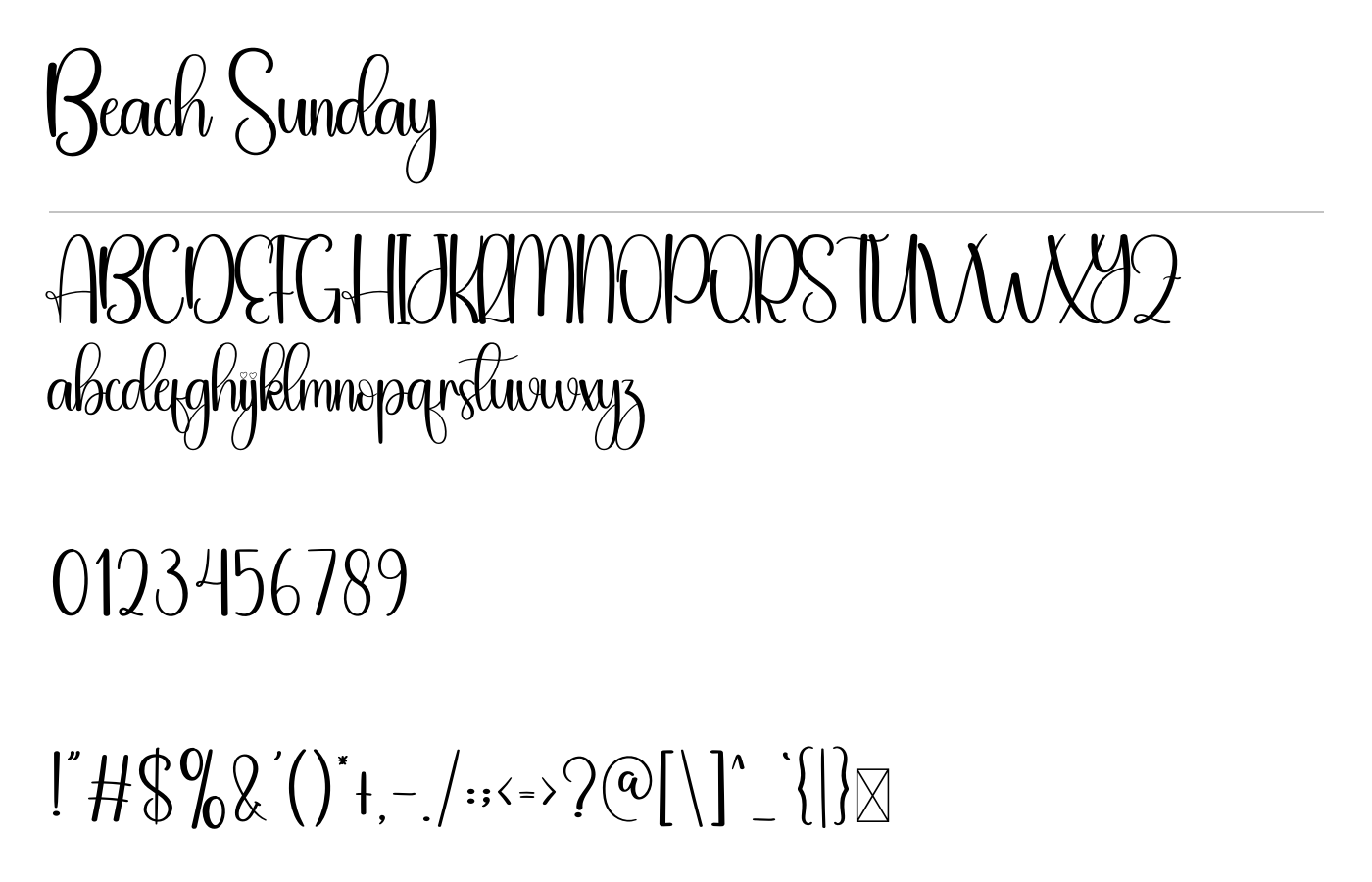 Beach Sunday Font preview