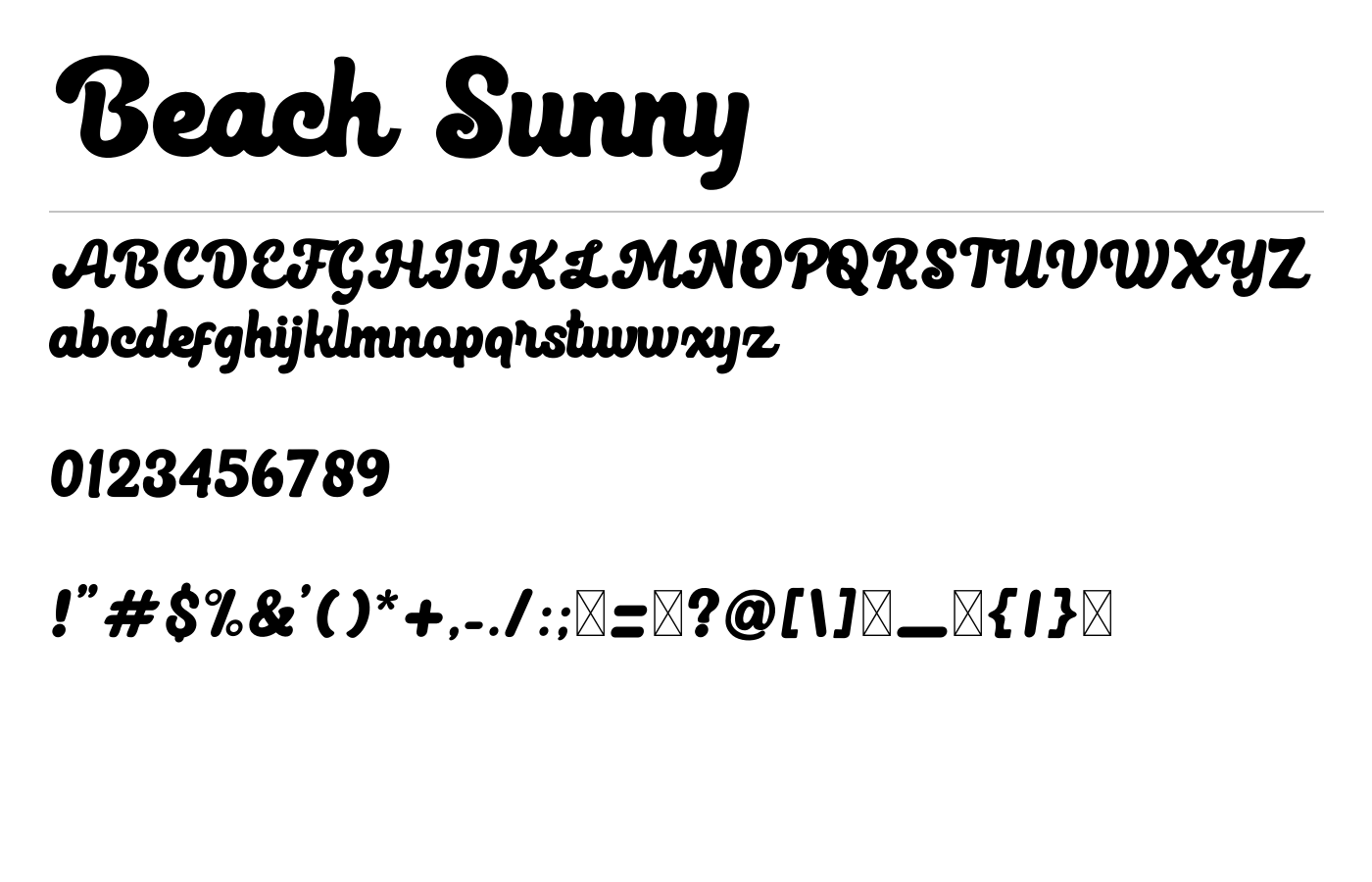 Beach Sunny Font preview