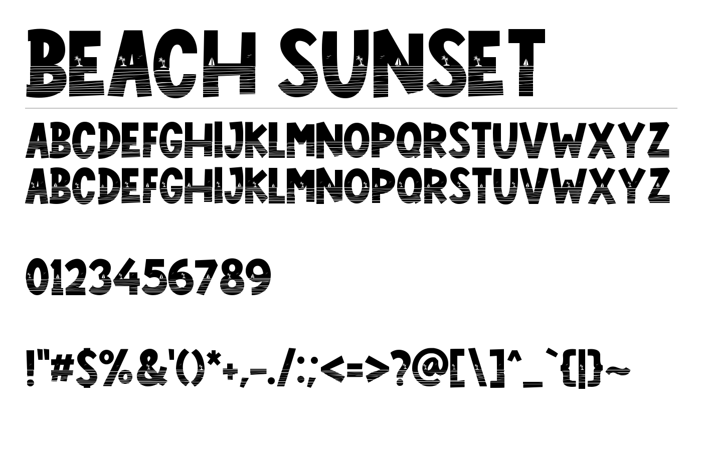 Beach Sunset Font preview
