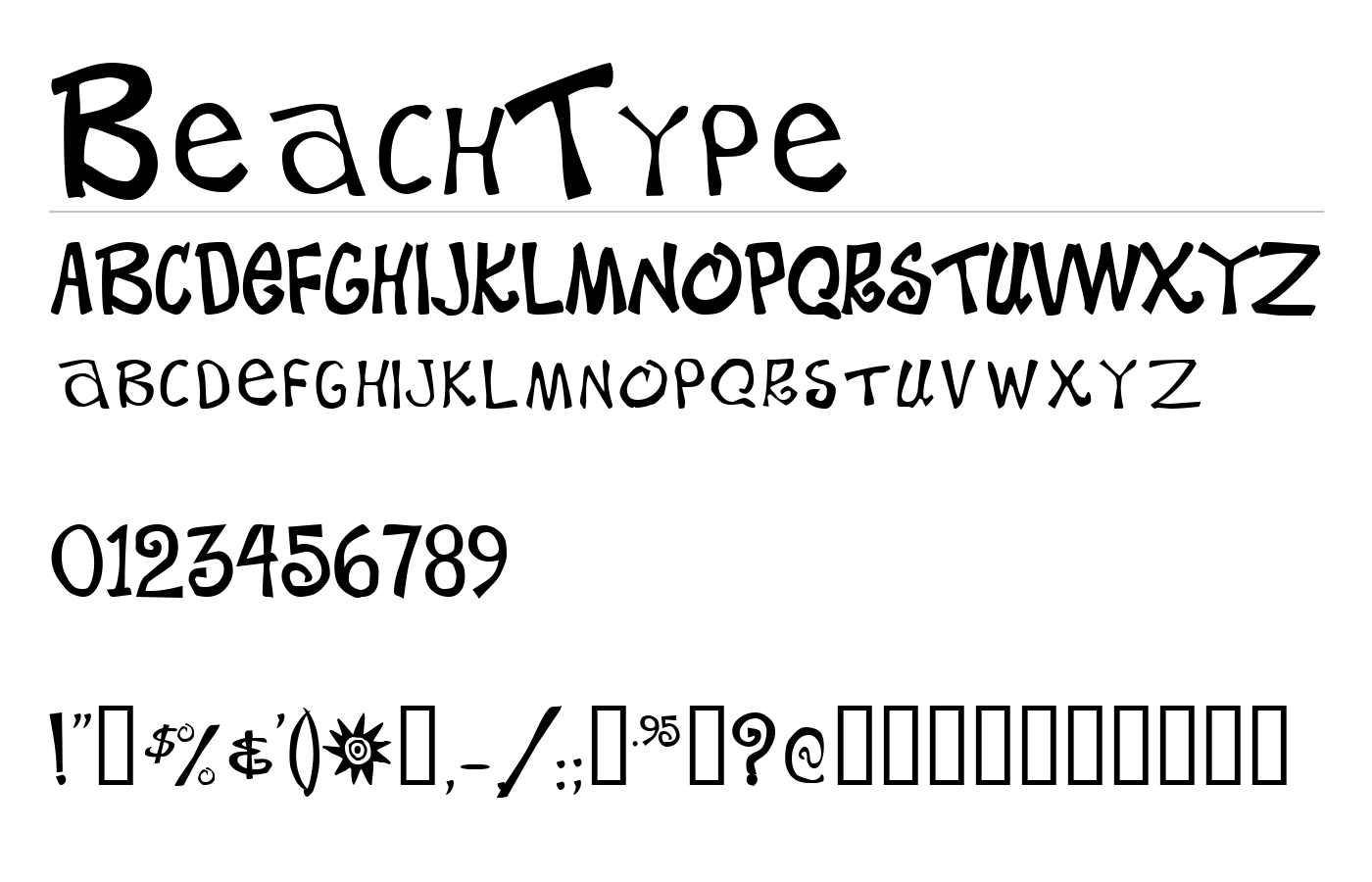 BeachType Font preview