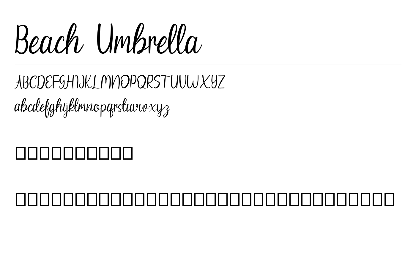 Beach Umbrella Font preview