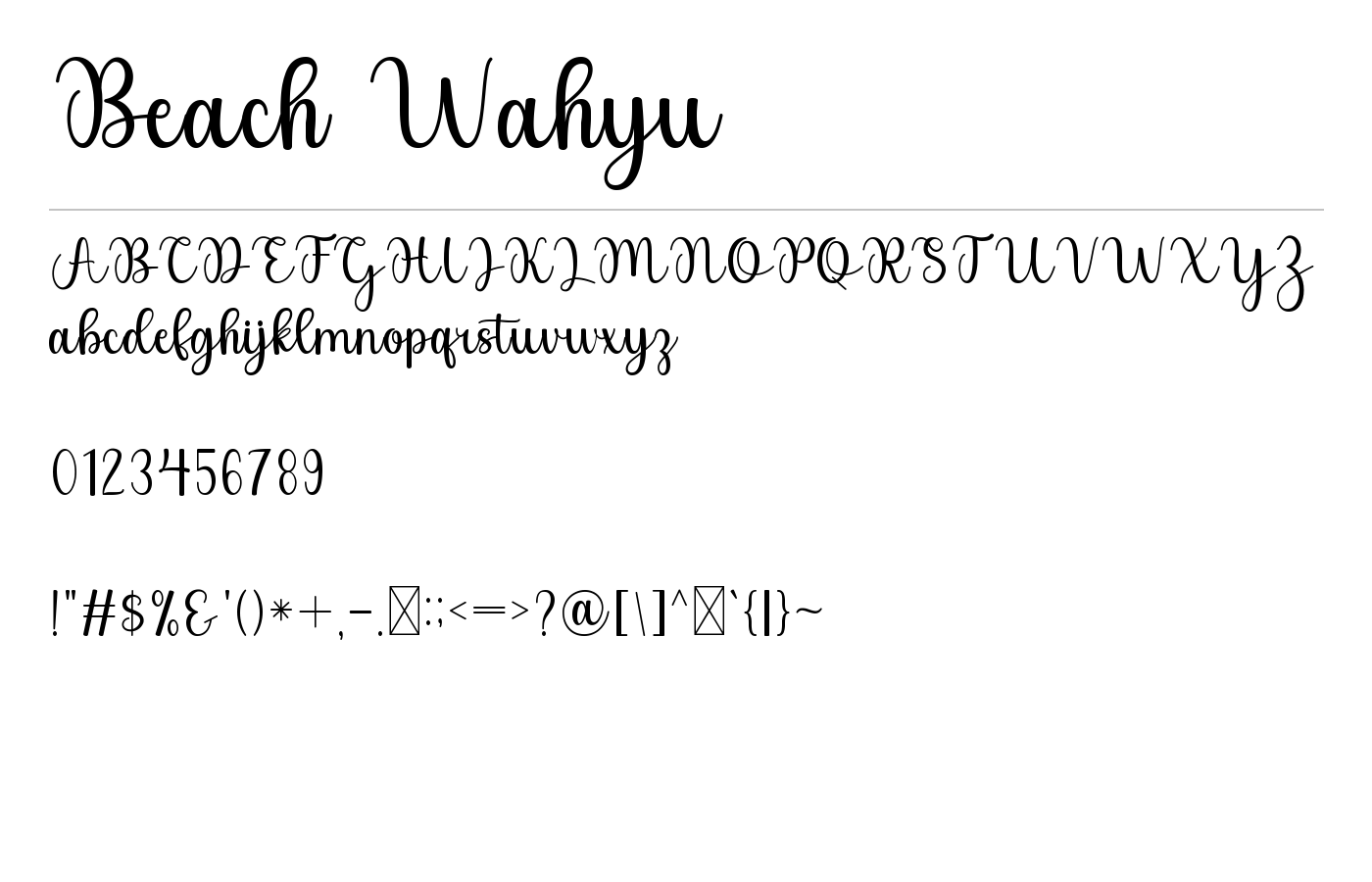 Beach Wahyu Font preview