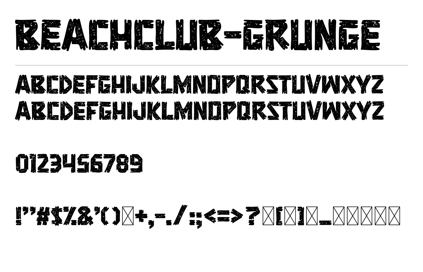 BEACHCLUB-Grunge Font preview