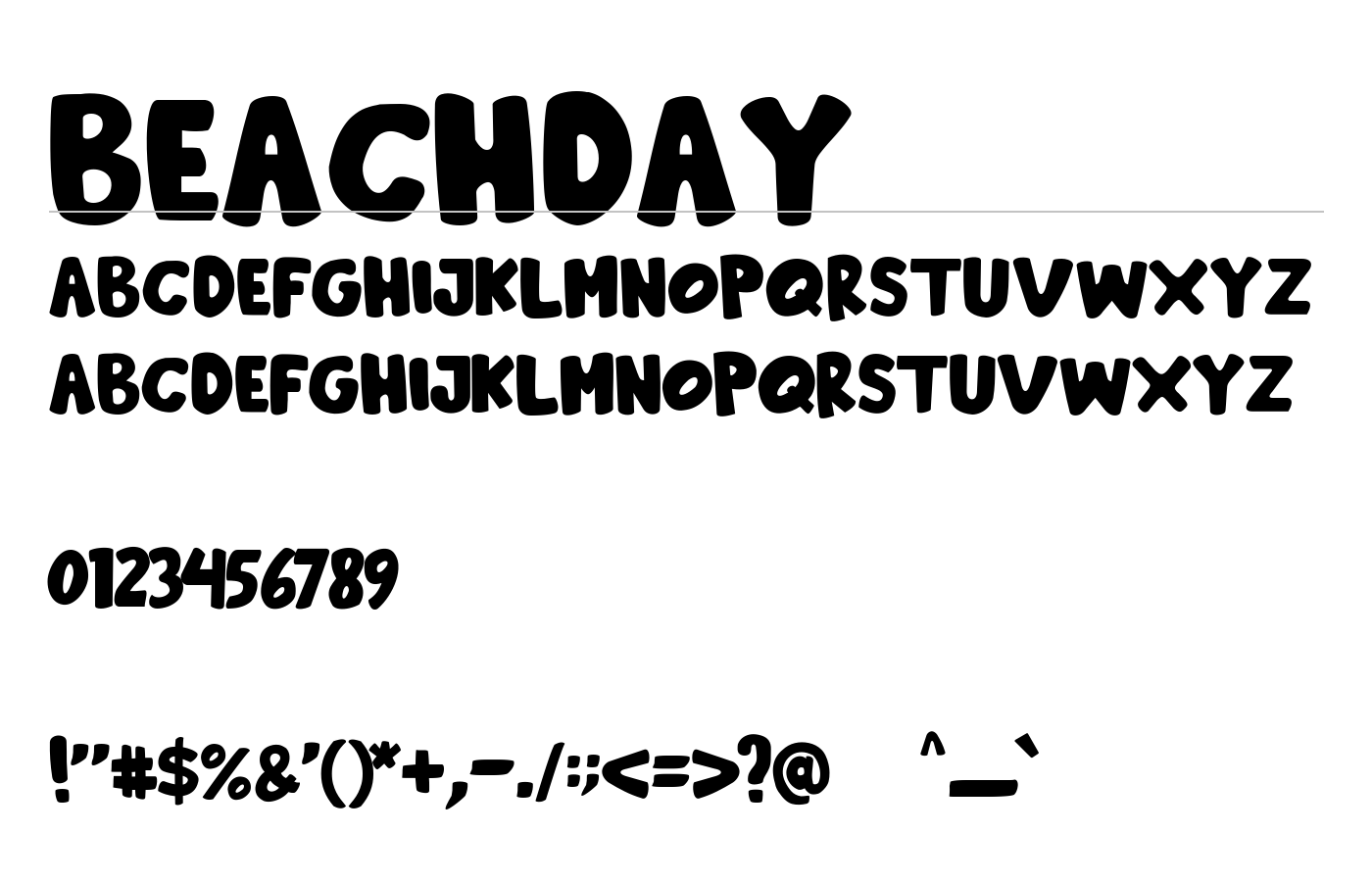 Beachday Font preview