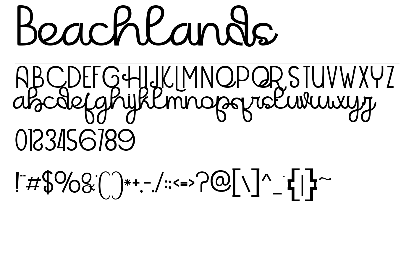 Beachlands Font preview