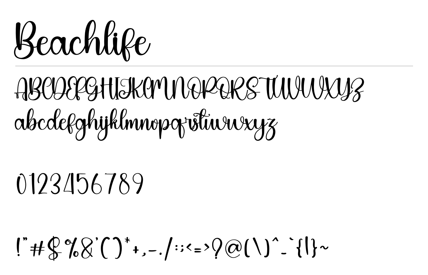 Beachlife Font preview