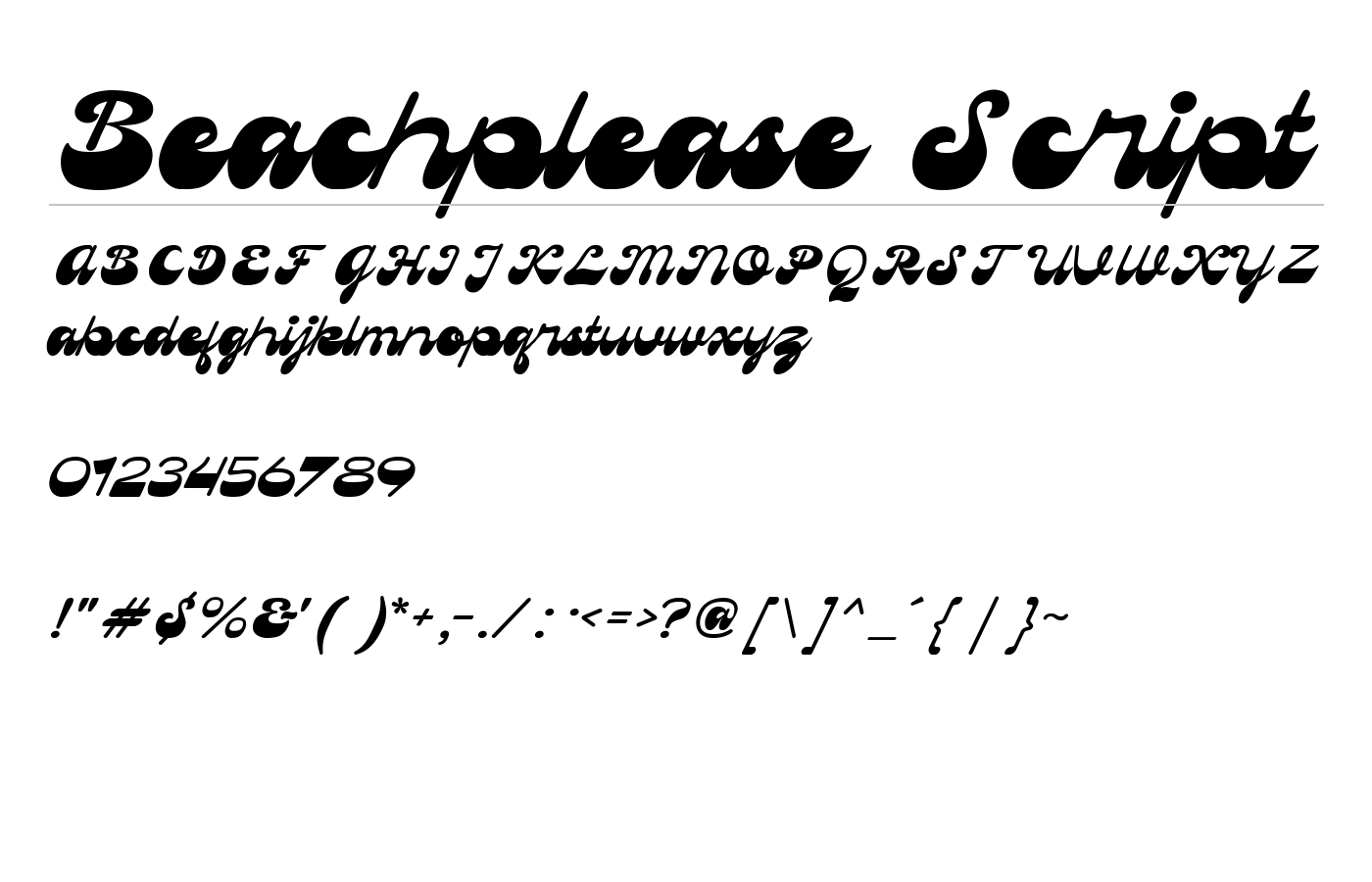 Beachplease Script Font preview