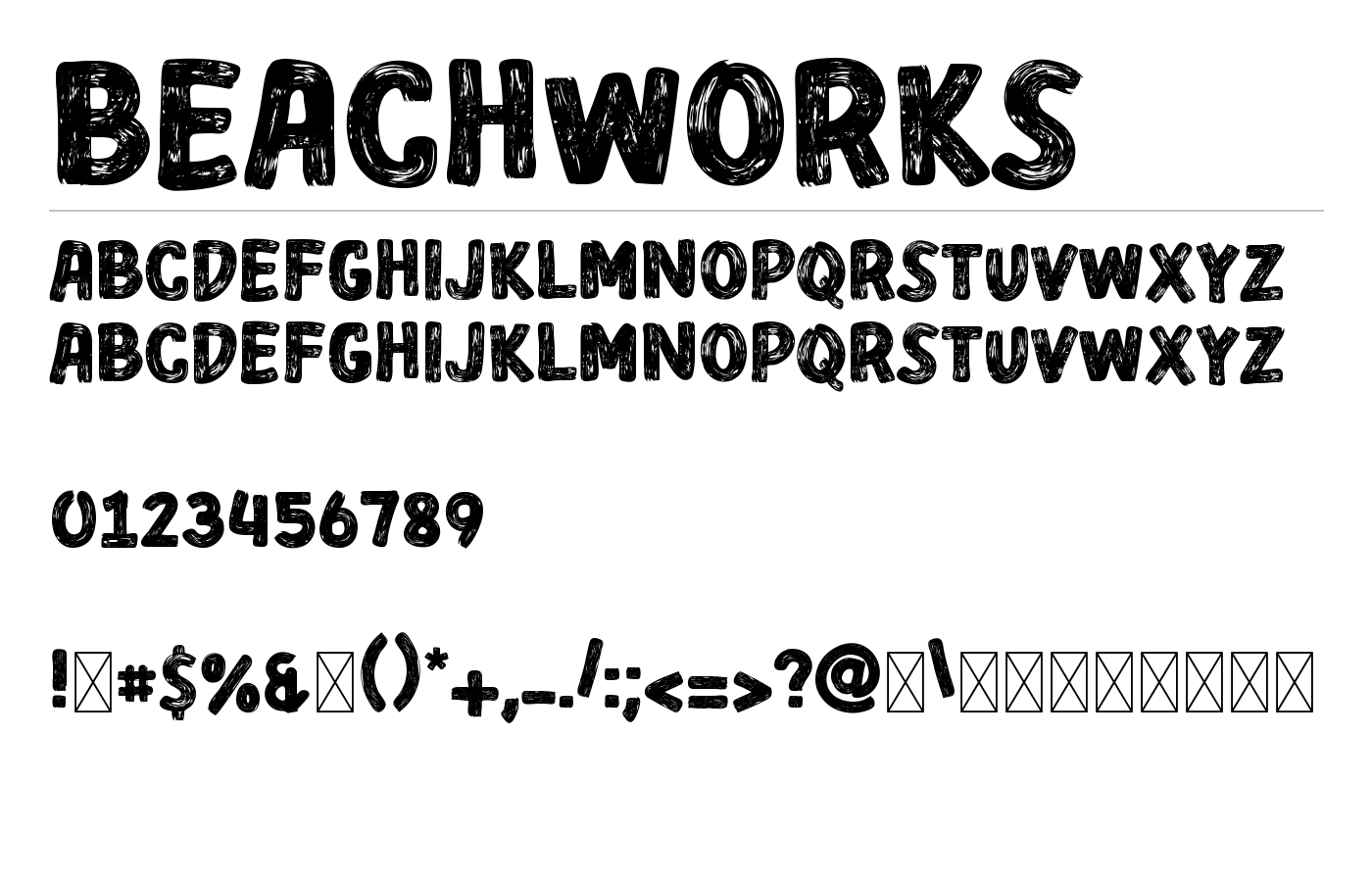 BEACHWORKS Font preview