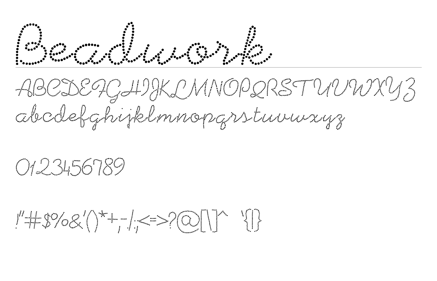 Beadwork Font preview
