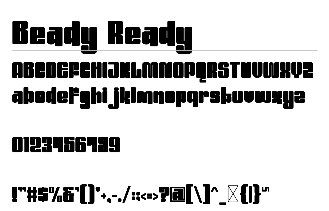 Beady Ready Font preview