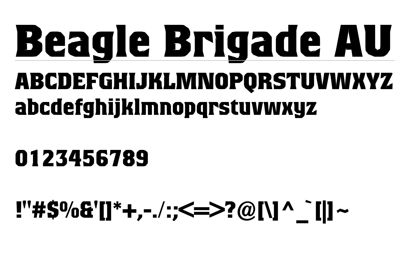 Beagle Brigade AU Font preview