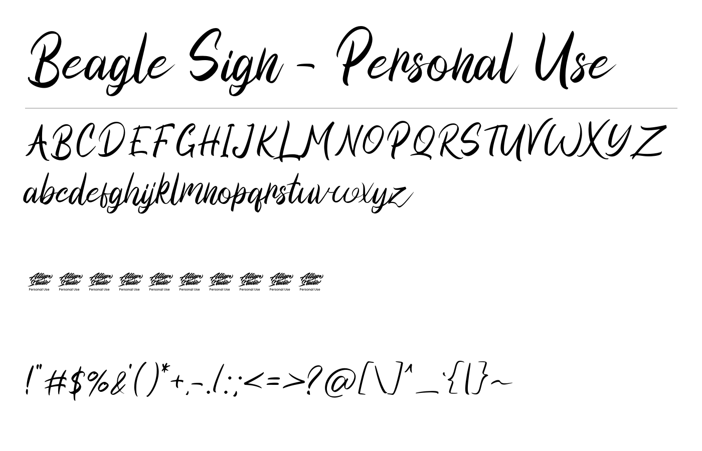 Beagle Sign - Personal Use Font preview