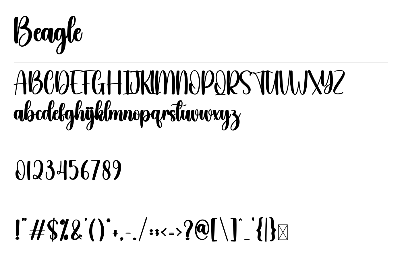 Beagle Font preview