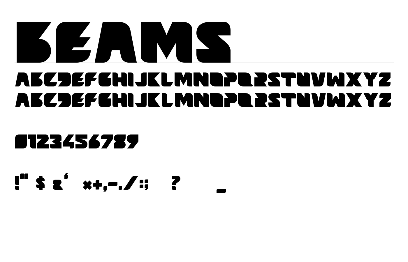 Beams Font preview