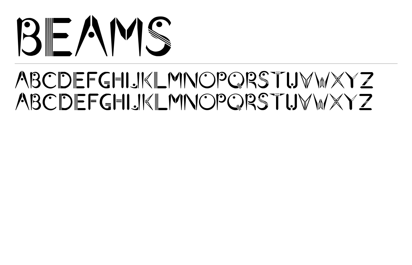 BEAMS Font preview