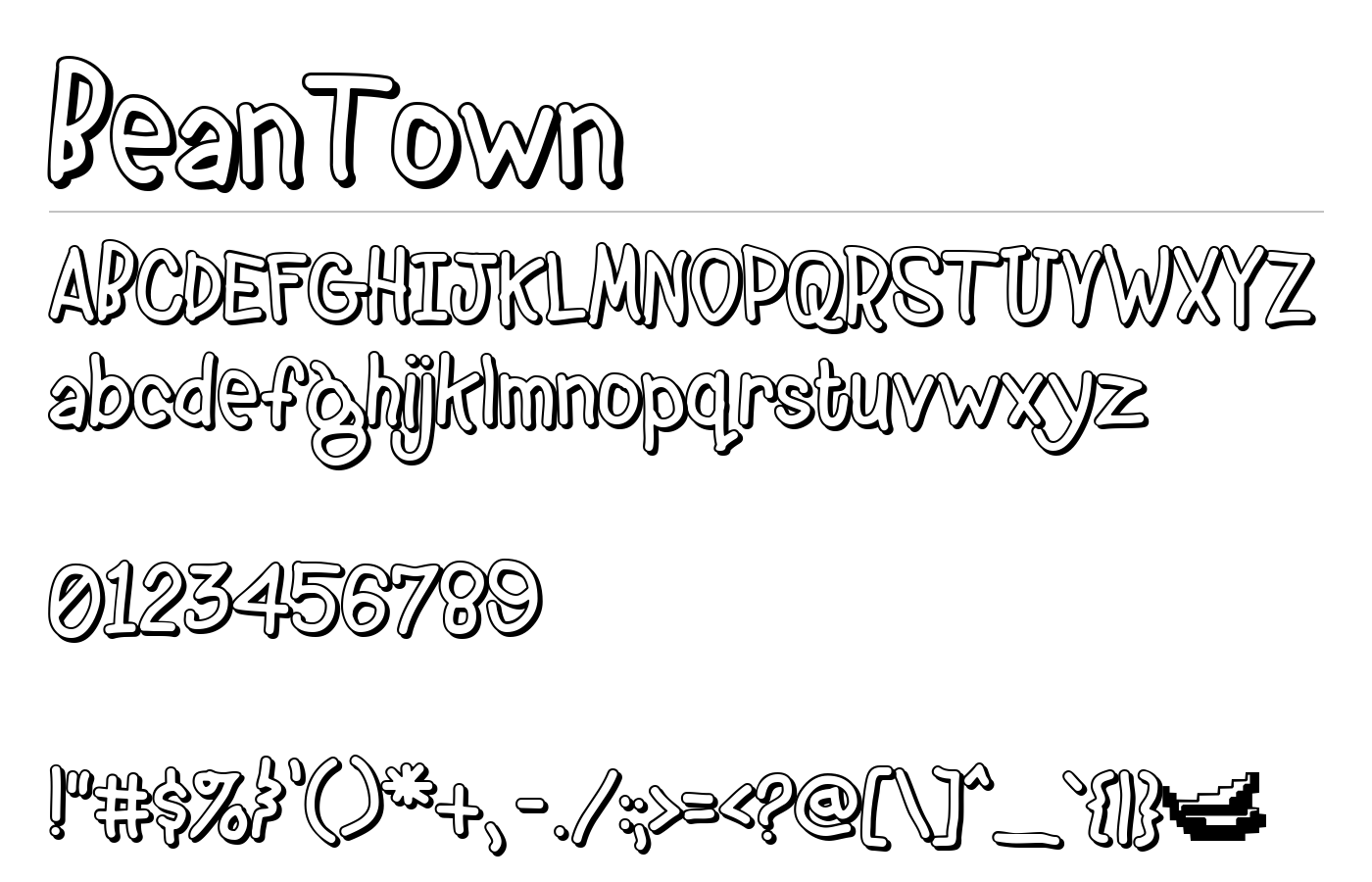 BeanTown Font preview