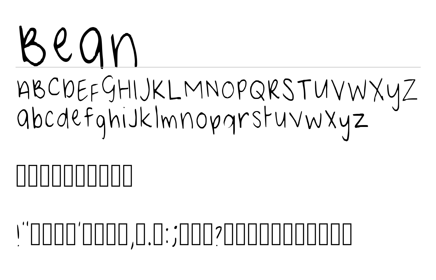 Bean Font preview