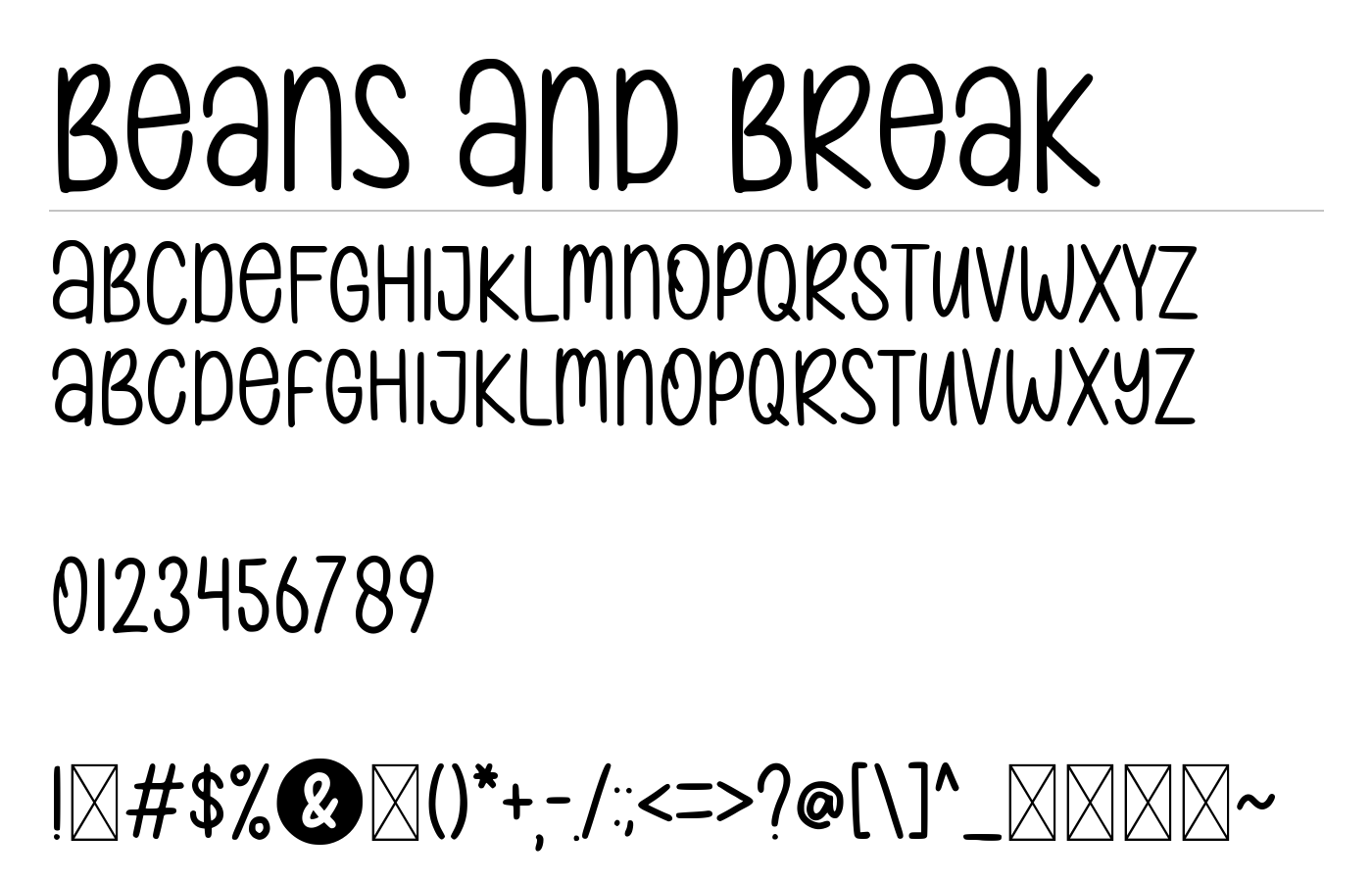 Beans And Break Font preview