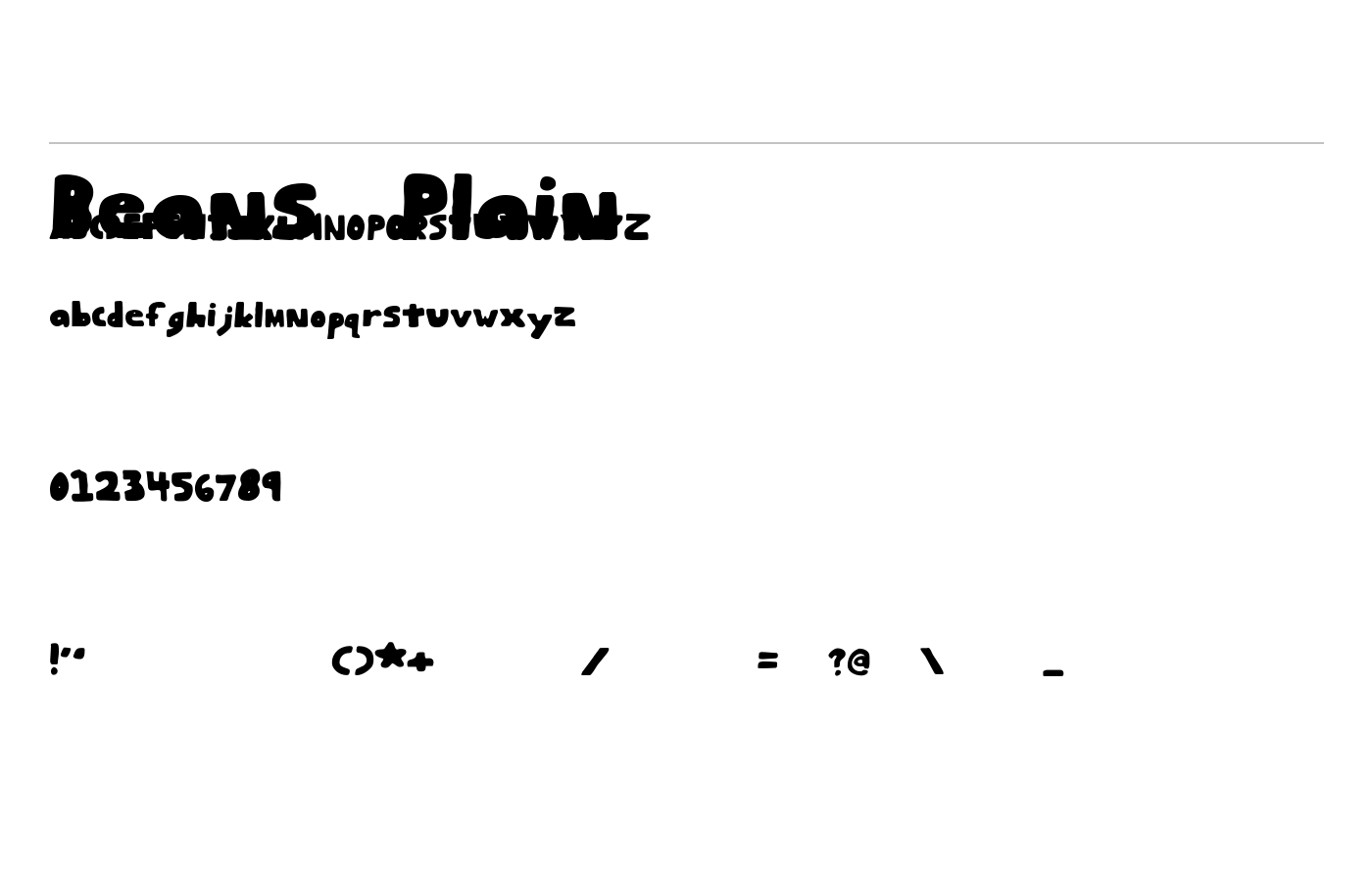 Beans Plain Font preview