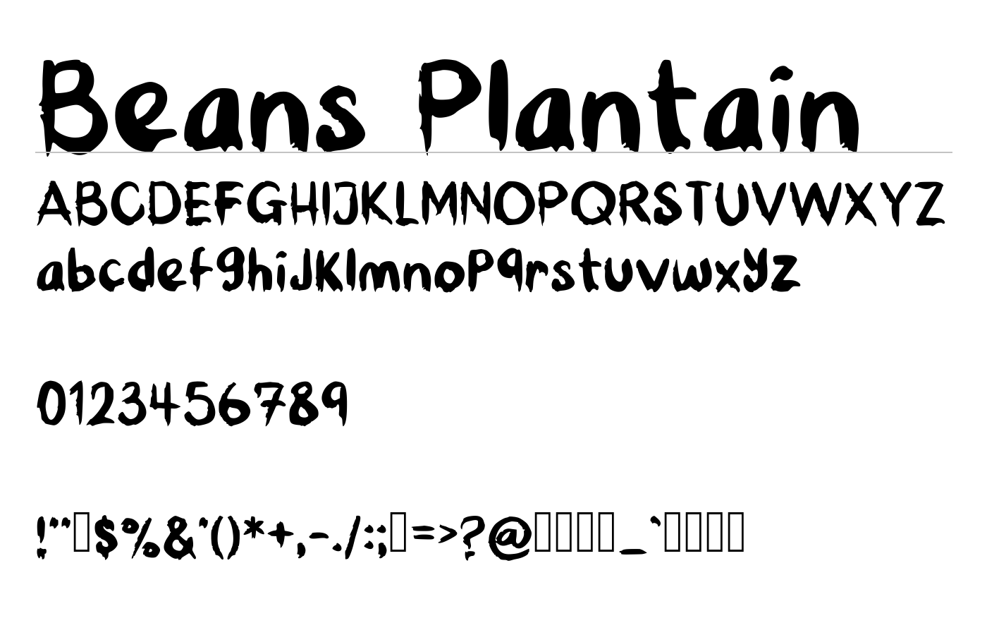 Beans Plantain Font preview