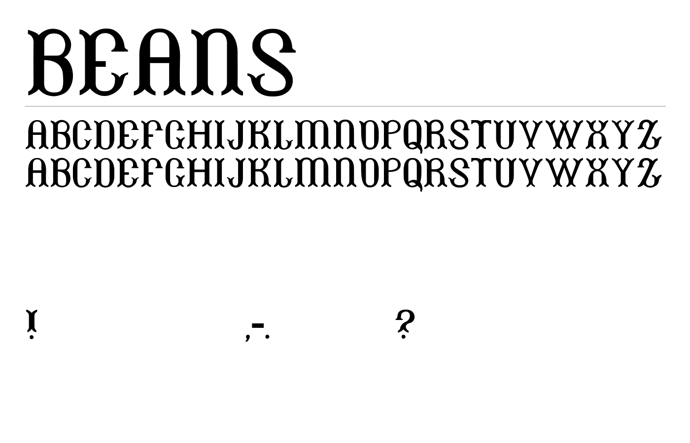 Beans Font preview