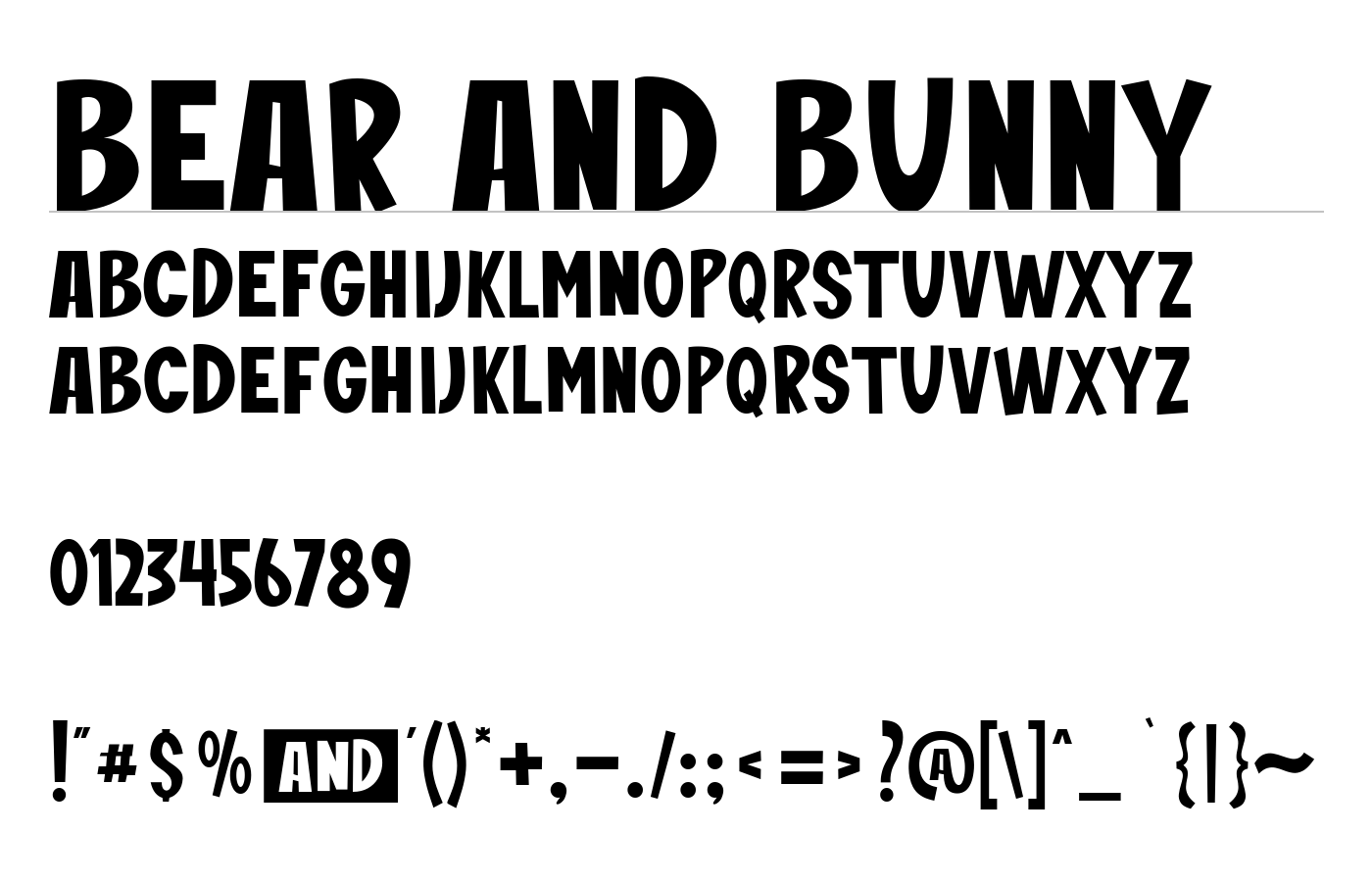 Bear And Bunny Font preview