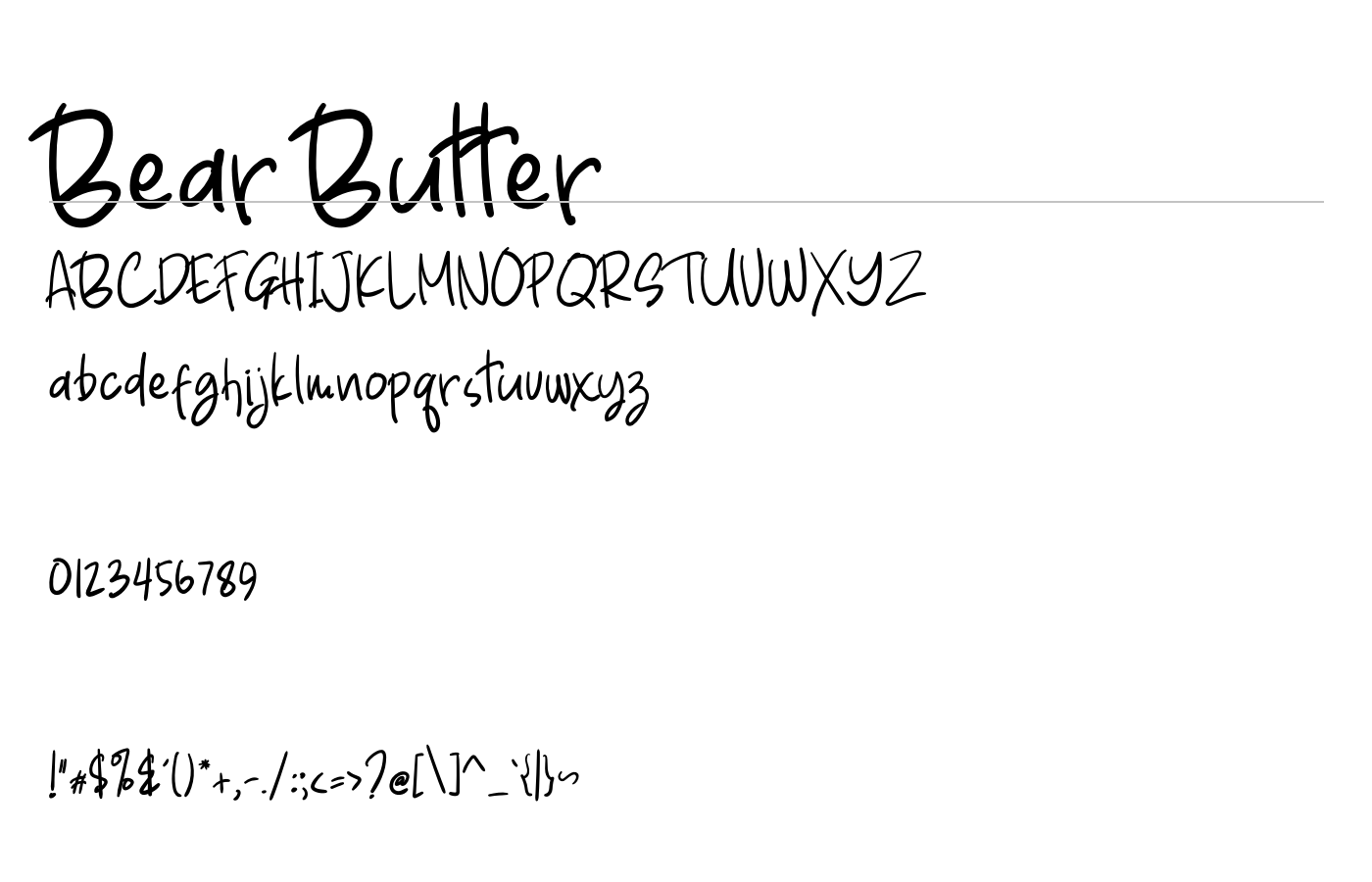 Bear Butter Font preview