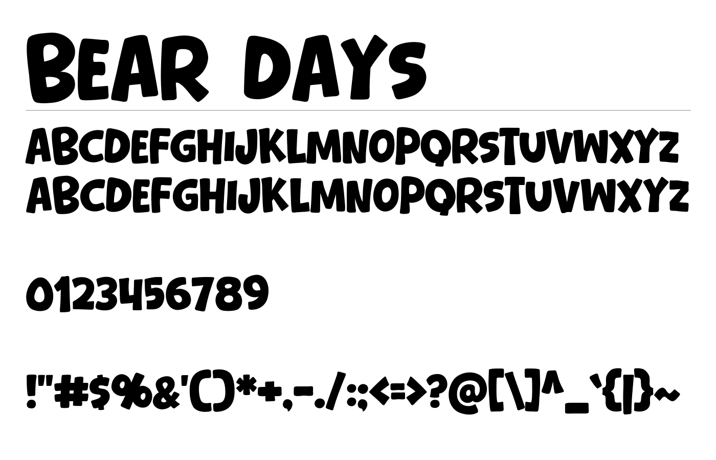 Bear Days Font preview